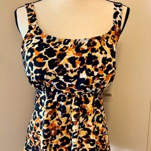 NWT Leopard Print Tankini Bathing Suit Top